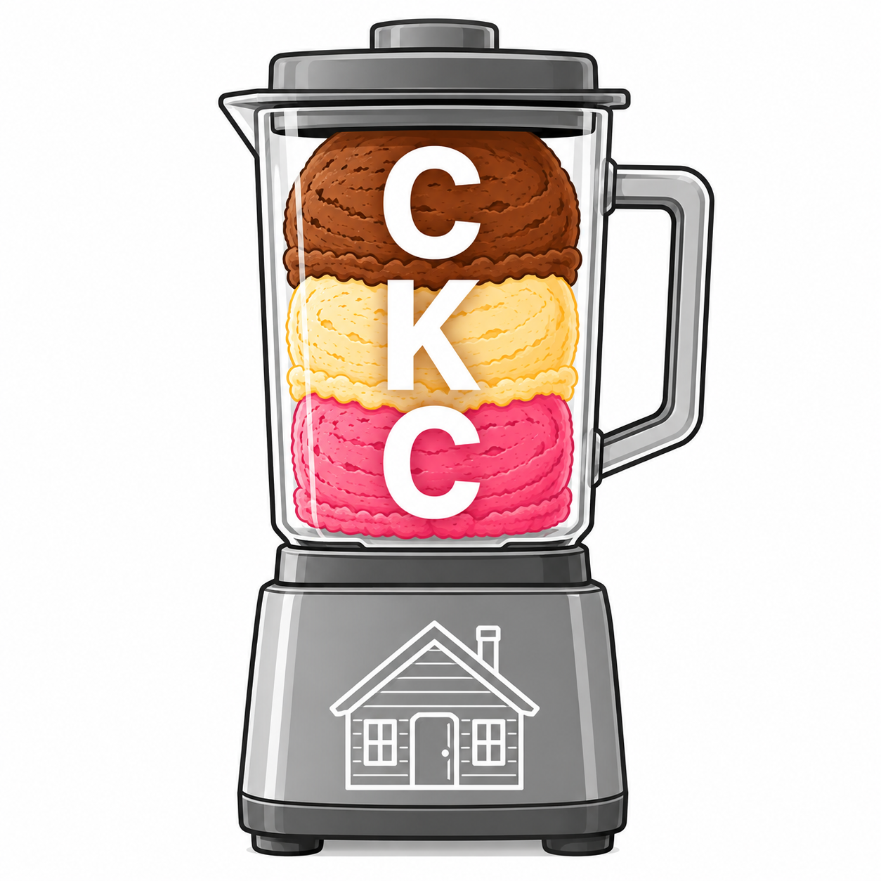 Cottage Kitchen Creamery — illustrated cottage with dock